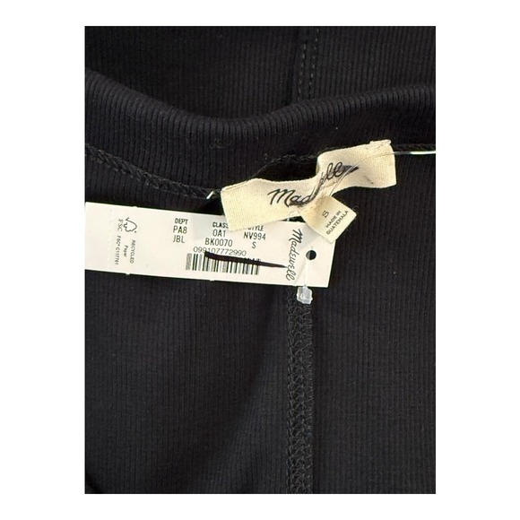 Madewell Re)generative Cotton Ribbed Scoopneck Tee Women's Small Jet Black NWT - Picture 4 of 7